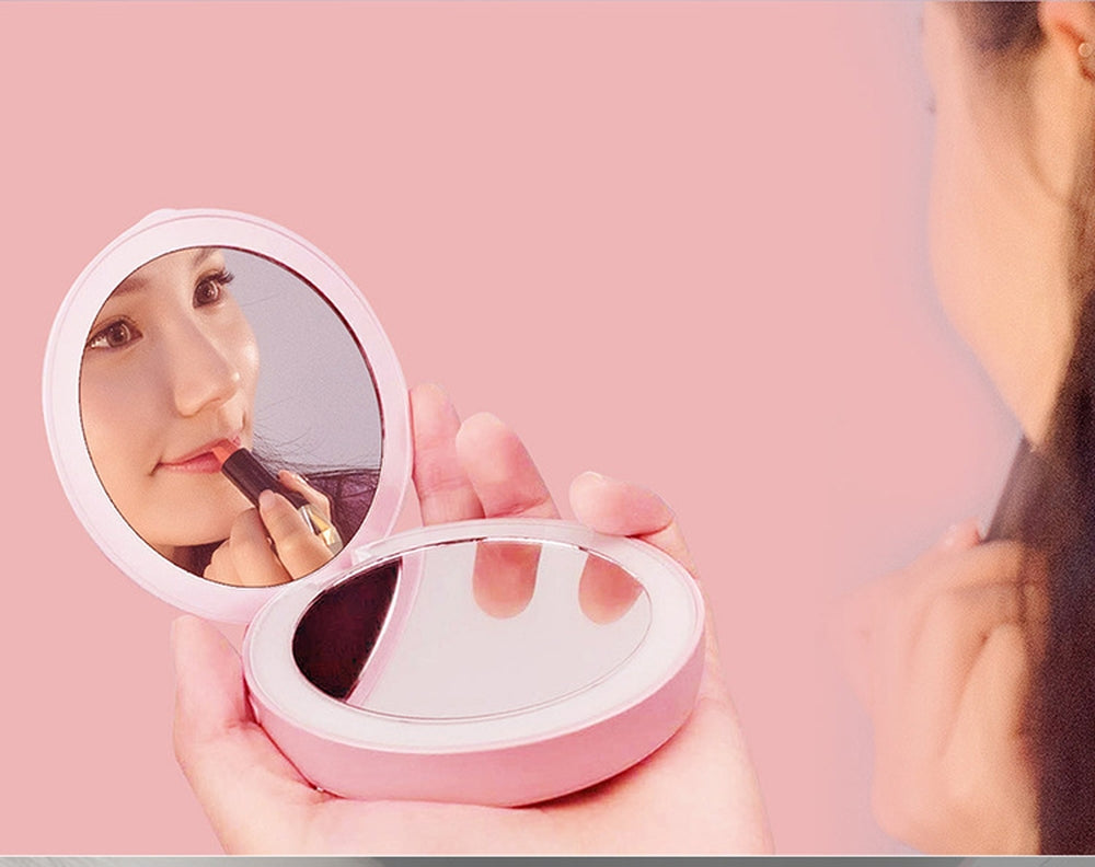 Makeup Led Mirror Compact Rechargeable With Power Bank